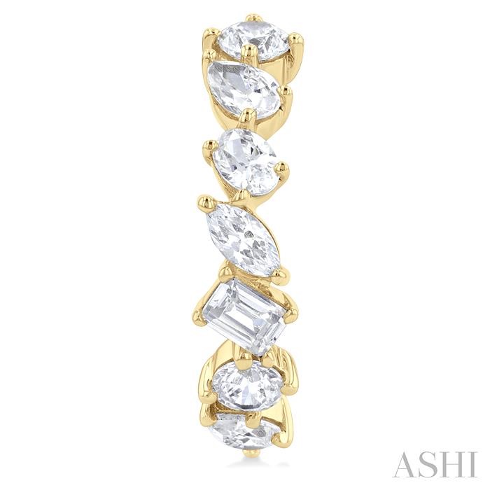 Mixed Shape Scatter Diamond Fashion Half Hoop Earrings