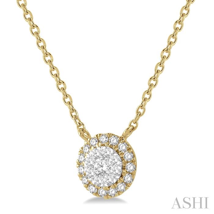 Round Shape Halo Lovebright Essential Diamond Pendant