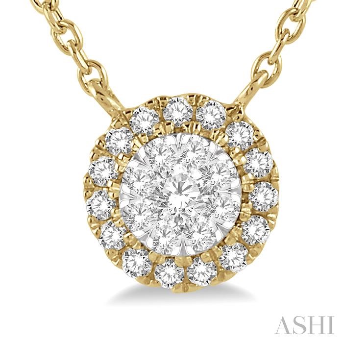 Round Shape Halo Lovebright Essential Diamond Pendant