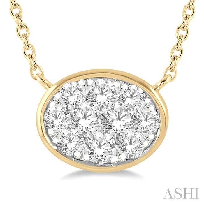 OVAL SHAPE EAST-WEST LOVEBRIGHT ESSENTIAL DIAMOND NECKLACE