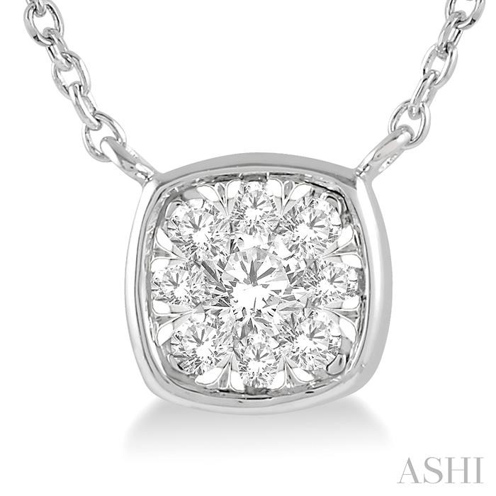 Cushion Shape Bezel Set Lovebright Essential Diamond Pendant